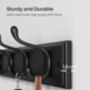 Wall Mounted Coat Rack With Four Metal Hooks, thumbnail 8 of 12