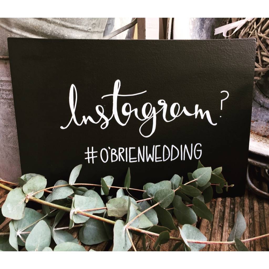 Personalised Instagram Hashtag Chalkboard By Mee and Es Designs