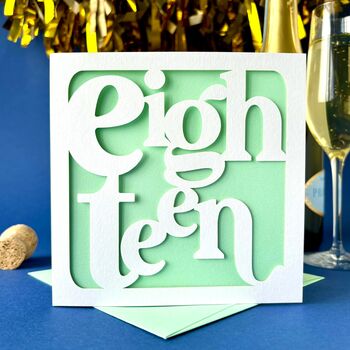 Papercut 18th Birthday Card, 2 of 4