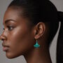 Verdigris Turquoise Art Nouveau Earrings, thumbnail 3 of 7