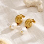 Nautilus And Pearl Shell Stud Earrings, thumbnail 3 of 5