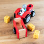 Personalised Wooden Farm Tractor And Trailer Birthday Gift, thumbnail 2 of 5