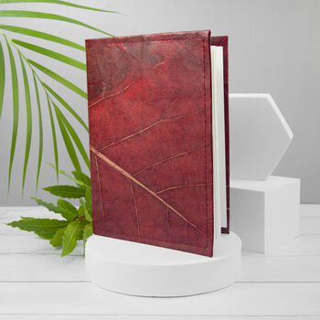 Vegan Teak Leaf Leather A5 Refillable Notebook, 6 of 12