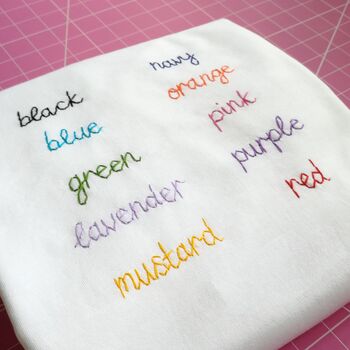 Hand Embroidered Handwritten Message Personalised Hanky, 7 of 9