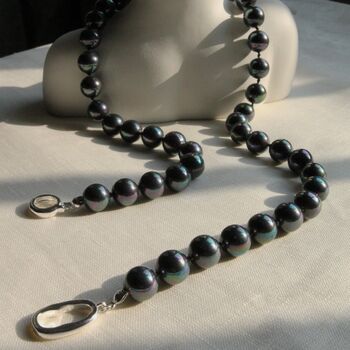 Black Neutral Elegant Pearl Necklace, 3 of 4