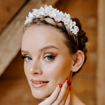 White Flower Bridal Headpiece, 5 of 6