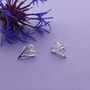 Long Heart Stud Earrings, thumbnail 1 of 2