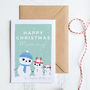 Mummy Christmas Card Personalised With Cute Snow People, thumbnail 1 of 4