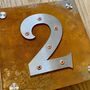 Double Layer Corten Steel House Number, thumbnail 9 of 12