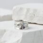 Hammered Sterling Silver Spinner Ring With Amethyst And Moonstone, thumbnail 2 of 4