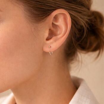 Petite 18ct Yellow Gold Plated Bead Pull Through Earrings, 7 of 9