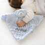 Personalised Blue Bobble Teddy Baby Comforter, thumbnail 2 of 4