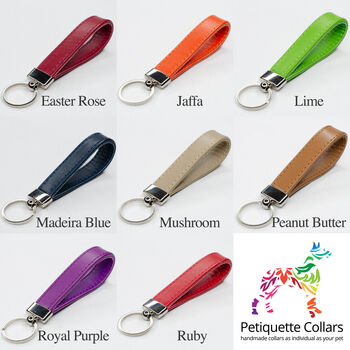 Soft Padded Leather Keyring 22 Colours, 3 of 4
