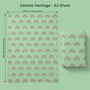Celeste Heritage | Cycling Wrapping Paper | Wrapping Paper With Bicycle Motifs, thumbnail 3 of 4