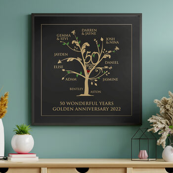 Personalised Golden Anniversary Family Tree Ltd Edition, 2 of 4