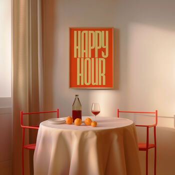 Happy Hour Print | Typographic Poster | Wall Art | Aesthetic | Typographic | Trendy | Kitchen Artwork | Bar | Drinks | Wall Decor | Gift, 6 of 11