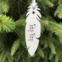 Personalised Feather Memorial Christmas Tree Decoration, thumbnail 4 of 5
