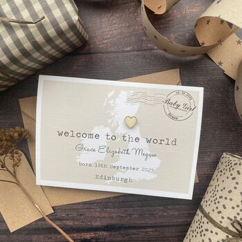 New Baby Unisex Personalised Card, 6 of 6