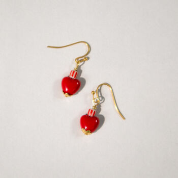 Mini Red Heart Candy Earrings, 3 of 3