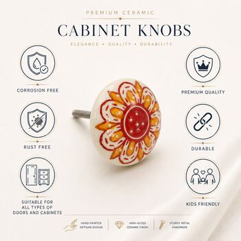 Sunflare Blossom Round Shaped Ceramic Knob, 7 of 9