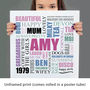 Personalised Birthday Square Typographic Word Art, thumbnail 12 of 12