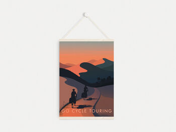 Go Cycle Touring Travel Poster Art Print, 6 of 8