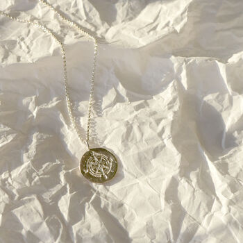 Silver Wanderlust Compass Pendant Necklace 50cm, 5 of 5