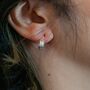Pure Silver Small Wide Bali Hoop Earrings, thumbnail 2 of 7
