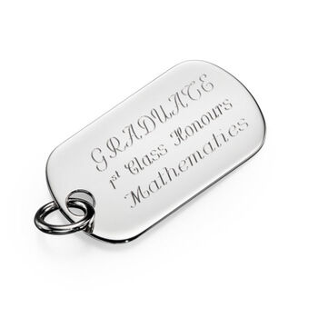 Personalised Fathers Day Silver Dog Tag Small Pendant, 2 of 4
