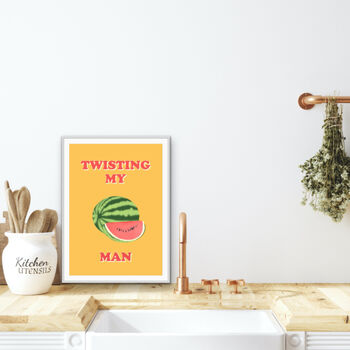 Twisting My Melons Man Kitchen Print, 3 of 3