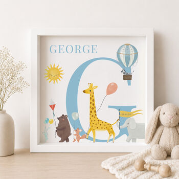 Personalised Safari Parade Name Print For Boy Or Girl, 6 of 8