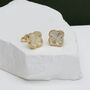 9ct Yellow Gold Rainbow Clover Stud Earrings, thumbnail 1 of 3