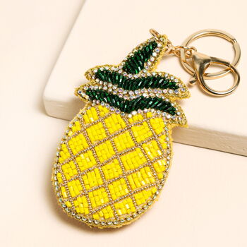 Beaded Pineapple Keyring And Bag Charm, 2 of 3