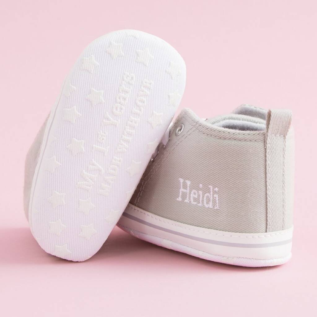 Personalised Grey High Tops Trainers By My 1st Years | notonthehighstreet.com