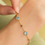 Blue Sapphire And Blue Topaz Bracelet In Sterling Silver And Gold Vermeil, thumbnail 8 of 11
