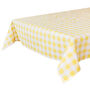Yellow And White Fabric Gingham Tablecloth, thumbnail 1 of 4