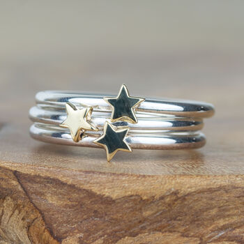 Handmade Silver And Gold Star Ring, 5 of 8