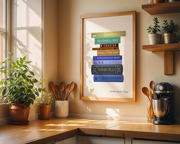 Northumberland Coast Book Stack Art Print, 3 of 6
