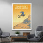 Personalised Mountain Bike Art Poster, thumbnail 3 of 6