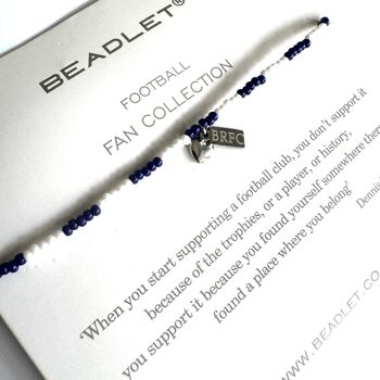 Blackburn Rovers Football Fan Bead Bracelet With Charms, 2 of 6