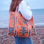 Reversible Jungle Print Quilted Cotton Tote Bag, thumbnail 1 of 6