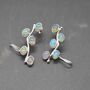 Fire Opal Silver Earrings: October Birthstone, thumbnail 5 of 7