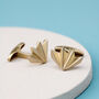 Geometric 9ct Gold Cufflinks. Fan Shape, thumbnail 3 of 6