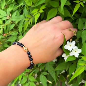 Aromatherapy Black Onyx Bracelet With Mystic Aura Essential Oil Set, 5 of 5