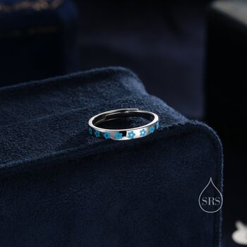 Sterling Silver Cute Forget Me Not Flower Motif Ring, 4 of 11