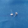 Heart Cz Stone Stud Earrings 925 Sterling Silver, thumbnail 6 of 8