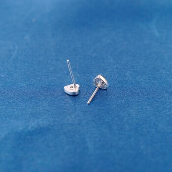 Heart Cz Stone Stud Earrings 925 Sterling Silver, 6 of 8