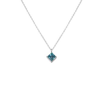 Sterling Silver Pendant Birthstone Necklace March Aquamarine, 4 of 6