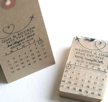 Airplane Calendar Save The Date Rubber Stamp, 2 of 3