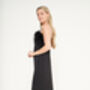 Luxury Silky Black Feather Slip Dress, thumbnail 3 of 6